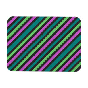 Aquamariner, kalkgrüner, Hot-Pink-Glitzer Striped  Magnet