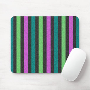 Aquamariner, kalkgrüner, Hot-Pink-Glitzer Striped Mousepad