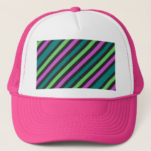 Aquamariner, kalkgrüner, Hot-Pink-Glitzer Striped  Truckerkappe