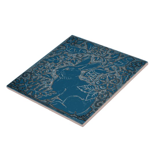 Aquamariner Kaninchenvogel Fliese (Seite)