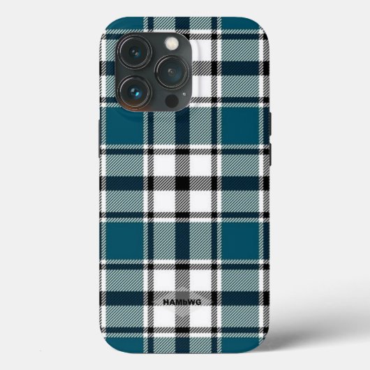 Aquamariner Karierter Iphone-Fall HAMbWG Case-Mate iPhone Hülle (Rückseite)