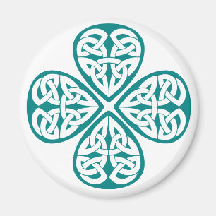 Aquamariner Kleeblattceltic-Knoten Magnet