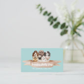 Aquamariner Kleinhund Groomer Visitenkarte (Stehend Vorderseite)