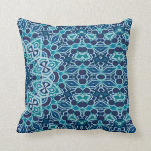 aquamariner Korallenriffkaleidoskopbatik Kissen