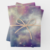 Aquamariner kosmischer Nebel aus blauem Violett Geschenkpapier Set (Beispiel)