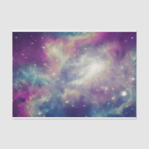 Aquamariner kosmischer Nebel aus blauem Violett Seidenpapier