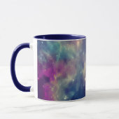 Aquamariner kosmischer Nebel aus blauem Violett Tasse (Links)