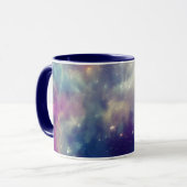 Aquamariner kosmischer Nebel aus blauem Violett Tasse (Vorderseite Links)