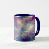 Aquamariner kosmischer Nebel aus blauem Violett Tasse (VorderseiteRechts)