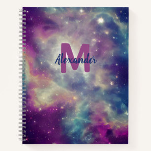 Aquamariner kosmischer Nebel aus Blauviolett Notizblock
