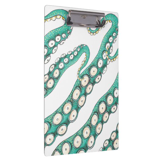 Aquamariner Kraken Kratopus Tentacles Art Klemmbrett (Rechts)