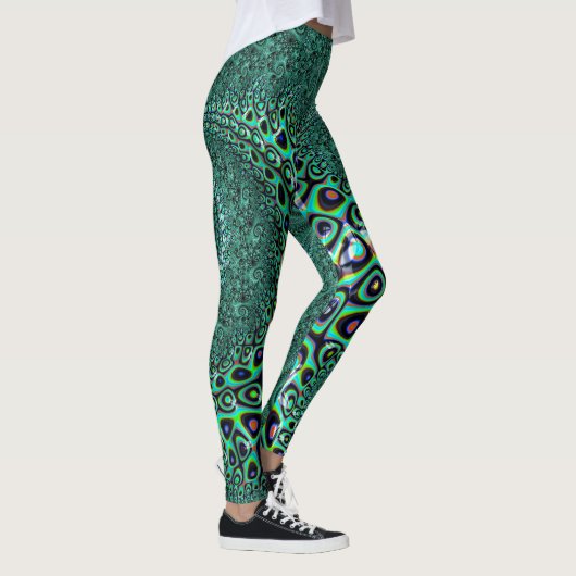 Aquamariner Kraken Tentacles Steampunk Art Fraktal Leggings (Rechts)