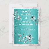Aquamariner Kristall Jewel Marble Border Save The Date (Vorderseite)