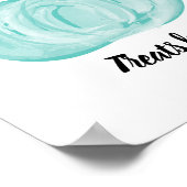 Aquamariner Kürbiskahn Halloween Sign Allergie-fre Poster (Ecke)