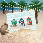 Aquamariner Küstenstrand Warme wünscht Beach Huts  Feiertagskarte<br><div class="desc">Das aquamarine Design der Nautical Boutique Co. umfasst drei Aquarellhütten,  die für die Ferien dekoriert sind und das Set auf aquamarinen Aquarellstreifen. Auf der Rückseite des Hotels befindet sich ein individualisierbarer nautischer Gruß. #Nautical #CoastalChristmas #Holidays #NauticalHolidays</div>