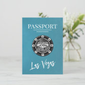 Aquamariner Las Vegas-Pass Save the Date (Stehend Vorderseite)