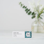 Aquamariner Leopard-Druck, kundenspezifisches Mini Visitenkarte (Stehend Vorderseite)