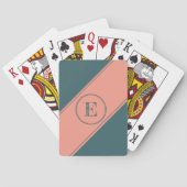 Aquamariner Letter Monogram, geometrischer Winkel Spielkarten (Rückseite)