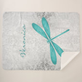 Aquamariner Libelle Personalisiert Sherpa Blanket Sherpadecke (Vorderseite (Horizontal))