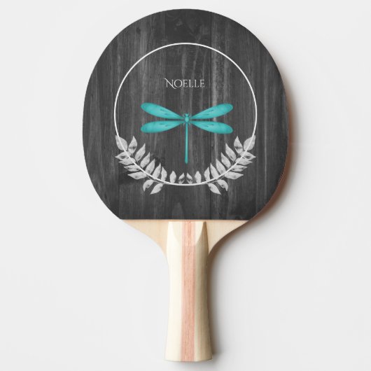Aquamariner Libelle Rustikaler Pingpong Paddle Tischtennis Schläger (Vorderseite)