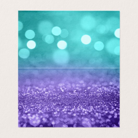 Aquamariner Lila Glitzer Bokeh Akzente Rezeptur Ze Visitenkarten (Innenseite Aufgefaltet)