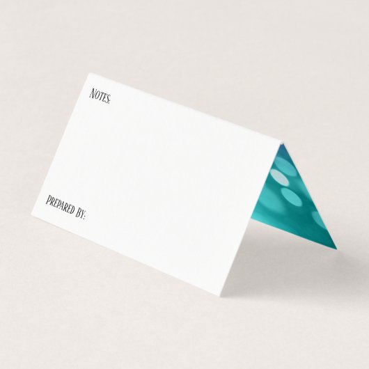 Aquamariner Lila Glitzer Bokeh Akzente Rezeptur Ze Visitenkarten (Rückseite)