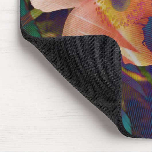 Aquamariner Lila Peach Psychedelic Bug und Windblu Mousepad (Ecke)