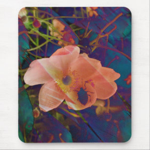 Aquamariner Lila Peach Psychedelic Bug und Windblu Mousepad