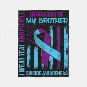 Aquamariner Lila Ribbon Suicide Awareness Flag Bru Fleecedecke