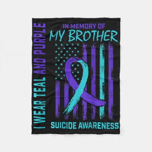 Aquamariner Lila Ribbon Suicide Awareness Flag Bru Fleecedecke (Vorderseite)