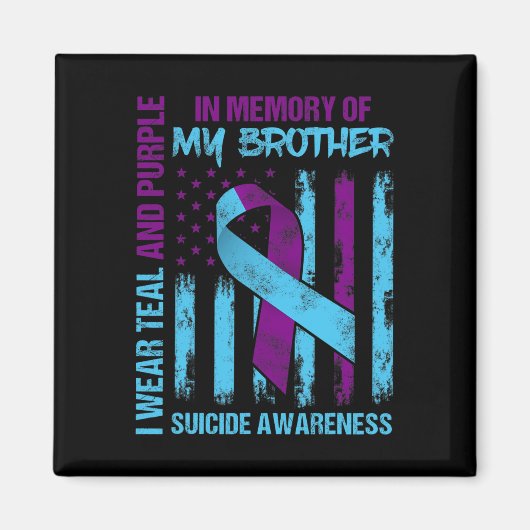 Aquamariner Lila Ribbon Suicide Awareness Flag Bru Magnet (Vorne)