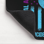 Aquamariner Lila Ribbon Suicide Awareness Flag Bru Mousepad (Ecke)