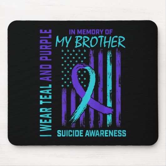Aquamariner Lila Ribbon Suicide Awareness Flag Bru Mousepad (Vorne)