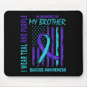 Aquamariner Lila Ribbon Suicide Awareness Flag Bru Mousepad