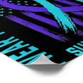 Aquamariner Lila Ribbon Suicide Awareness Flag Bru Poster (Ecke)