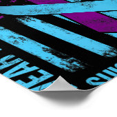 Aquamariner Lila Ribbon Suicide Awareness Flag Bru Poster (Ecke)