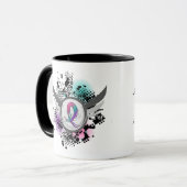 Aquamariner lila rosa Band-und Tasse (Vorderseite Links)