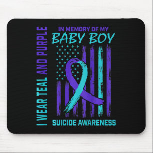 Aquamariner Lila Selbstmordgedankensflag Son Mousepad