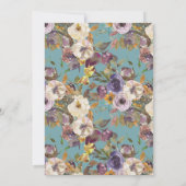 Aquamariner Lila Senf Elfenbeinblume 95. Geburtsta Einladung (Rückseite)