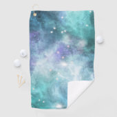 Aquamariner Lila Star Nebula Weltraumgalaxie Unive Golfhandtuch (Insitu)