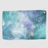 Aquamariner Lila Star Nebula Weltraumgalaxie Unive Golfhandtuch (Horizontal)