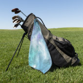 Aquamariner Lila Star Nebula Weltraumgalaxie Unive Golfhandtuch (Gras)