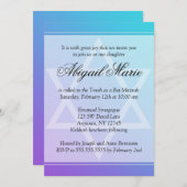 Aquamariner Lila Star von David Bat Mitzvah Einladung (Vorne/Hinten)
