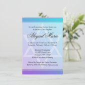 Aquamariner Lila Star von David Bat Mitzvah Einladung (Stehend Vorderseite)
