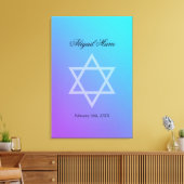 Aquamariner Lila Star von David Bat Mitzvah Sign I Leinwanddruck (Insitu (Wohnzimmer))