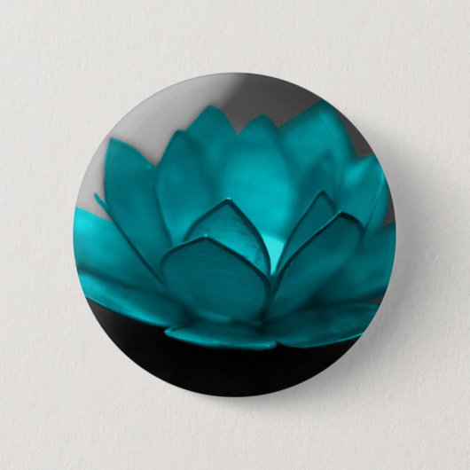 Aquamariner Lotos Button (Vorderseite)