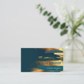 Aquamariner luxuriöser, moderner Glasdesigner Visitenkarte (Stehend Vorderseite)