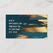 Aquamariner luxuriöser, moderner Glasdesigner Visitenkarte (Rückseite)