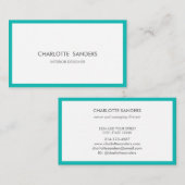 Aquamariner Luxus mit minimalem Chic Visitenkarte (Vorne/Hinten)