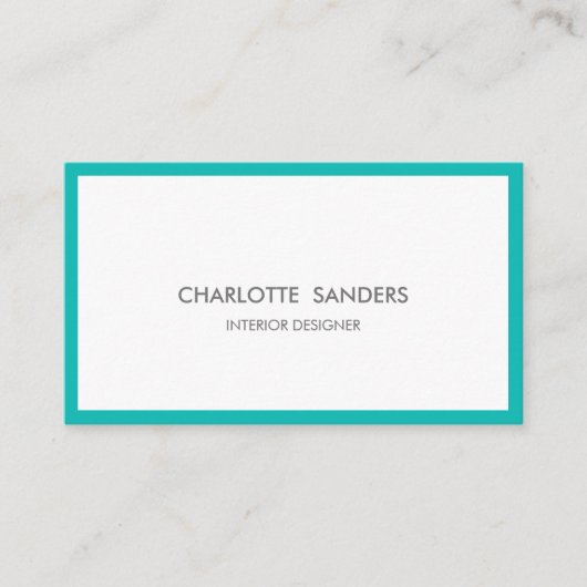 Aquamariner Luxus mit minimalem Chic Visitenkarte (Vorderseite)